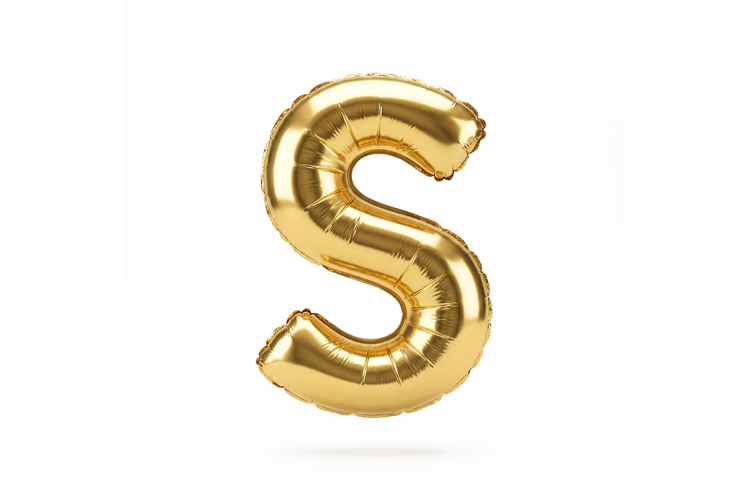 Golden Metallic Letter S Foil Balloon Party Decoration