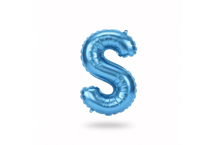 Blue Metallic Letter S Foil Balloon Party Decoration example image 1