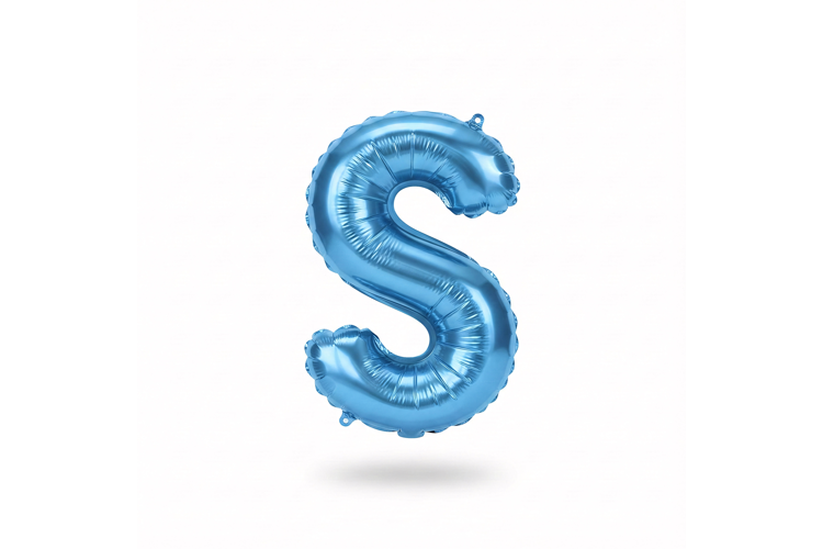 Blue Metallic Letter S Foil Balloon Party Decoration