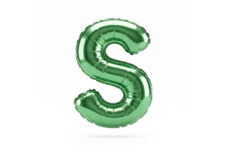 Green Metallic Letter S Foil Balloon Party Decoration