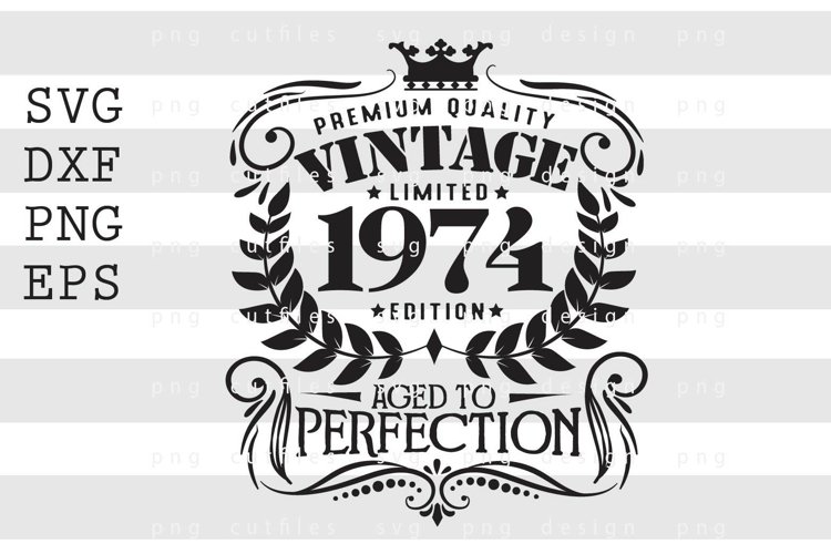 Premium Quality Vintage Limited 1974 SVG Design example image 1