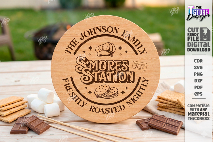 Smores Serving Board Laser Cut|Laser Engraved|Cutting Board