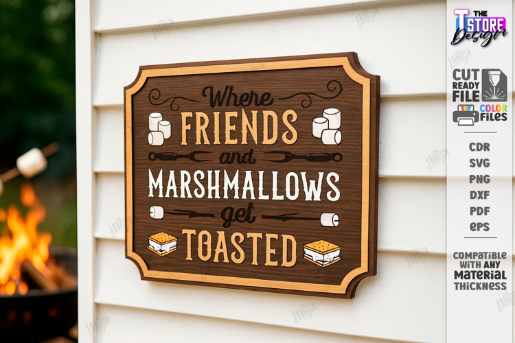 S’mores Station Sign Laser Cut | Outdoor Décor | Rustic SVG