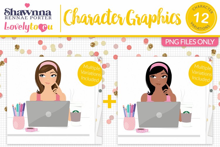 Business girl character avatar clipart S005 Willow