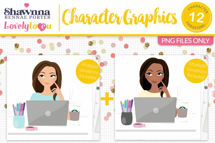 Business girl character avatar clipart S007 Margie