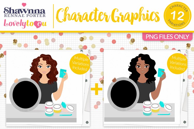 Chalk couture artist avatar character clipart S93 Dixie