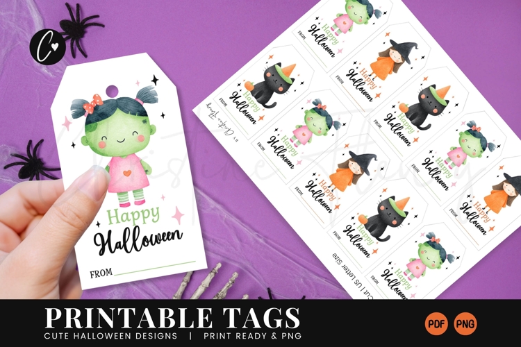 Printable Cute Happy Halloween Gift Tags