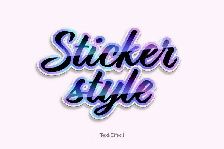 sticker style typography effect editable template