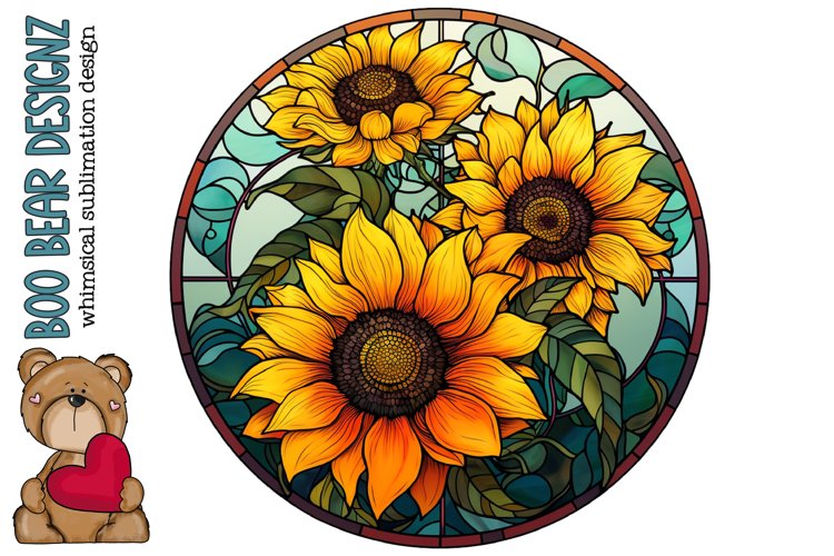 Stain Glass Sunflower Wind Spinner design example image 1