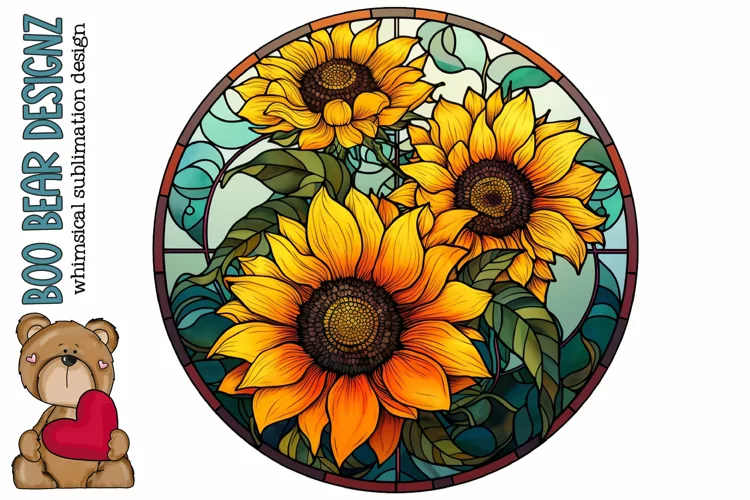 Stain Glass Sunflower Wind Spinner design