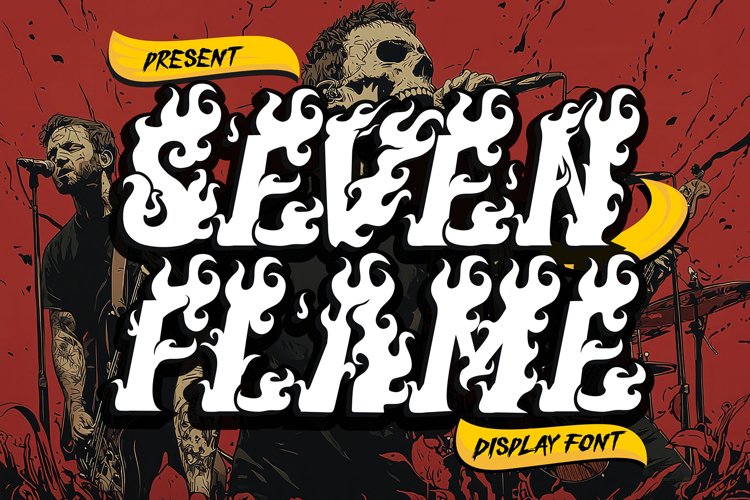 Seven Flame - Fire Decorative Display Font