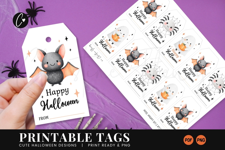 Printable Cute Happy Halloween Gift Tags
