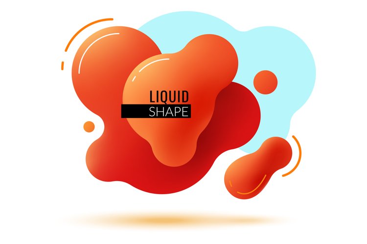 Red paint blobs. Glossy shapes banner template