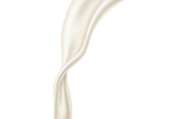 Pouring white liquid. Realistic creamy milk flow example image 1