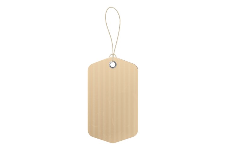 Brown paper tag mockup. Cardboard retail label