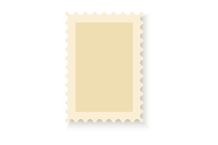Postal frame template. Retro postmark realistic mockup