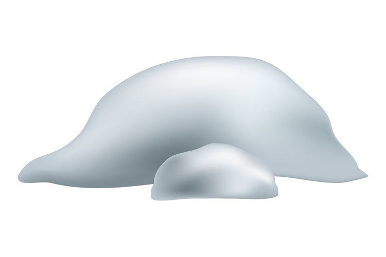 Snow cap. Realistic winter snowy element. Snowfall pile on r example image 1