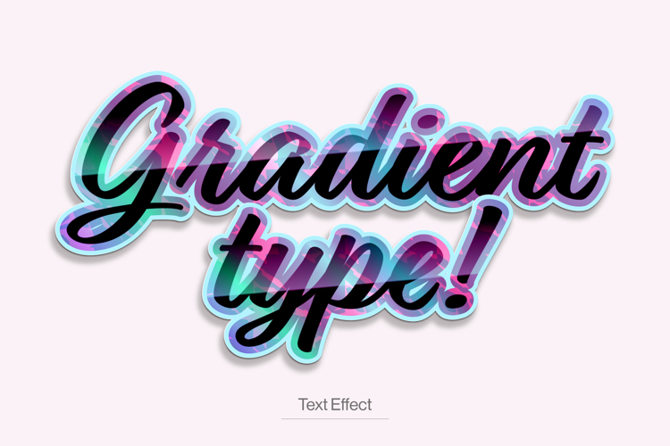 sticker style typography effect editable template