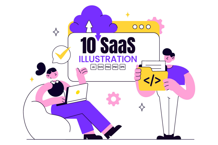 10 SaaS Vector Illustration