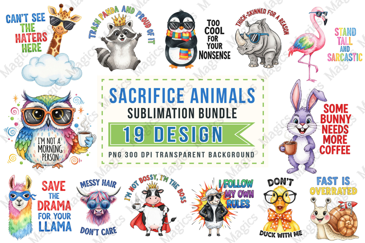 Sacrifice Animals Sublimation Bundle, Animals Png Design