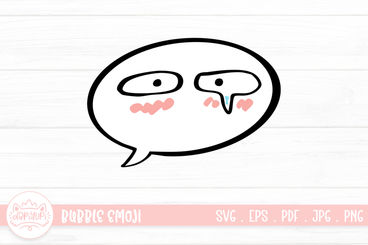 Sad Bubble Emoji Character Illustration