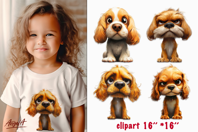 Sad dog clipart, unhappy dogs Cocker spaniel clipart PNG
