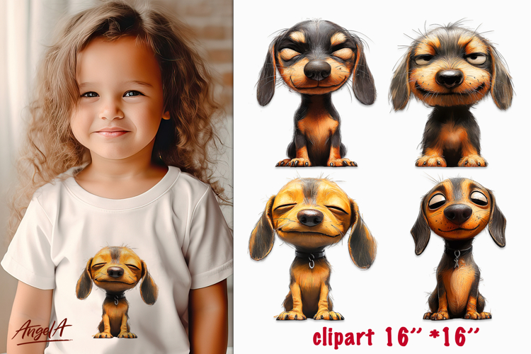 Sad dog clipart, unhappy dogs Dachshund clipart PNG