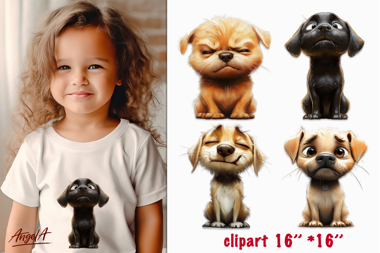 Sad dog clipart, unhappy Labrador clipart, funny dogs PNG