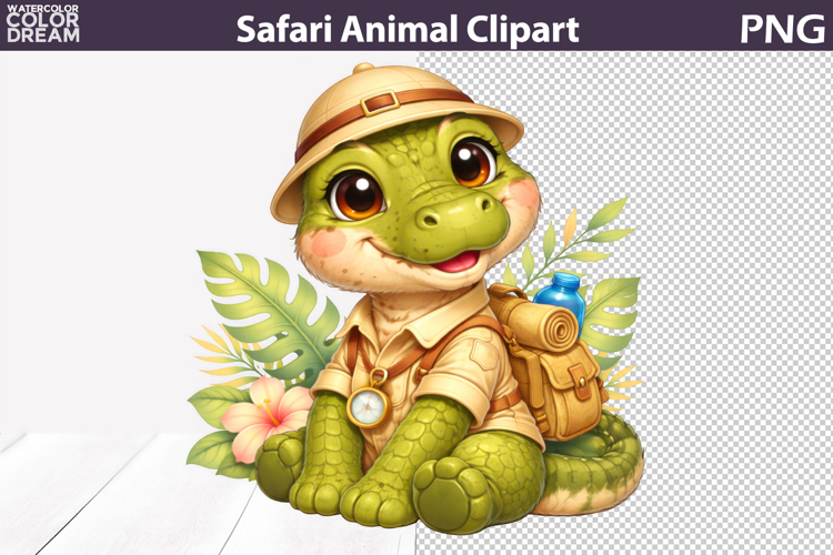 Safari Crocodile Clipart | Kids Jangle Sublimation