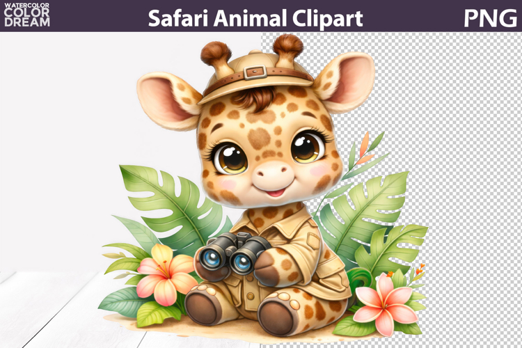 Safari Giraffe Clipart | Kids Sublimation