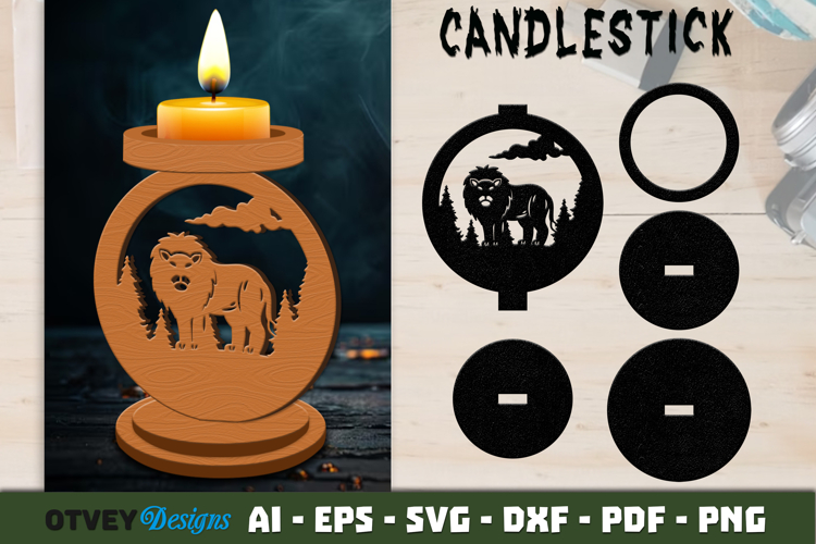 Safari Animals Candlestick Laser Cut SVG