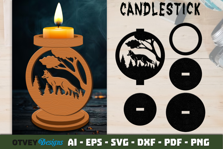 Safari Animals Candlestick Laser Cut SVG