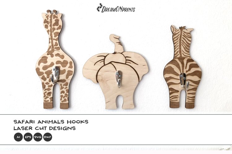 Safari Animals Hook Laser Cut Design