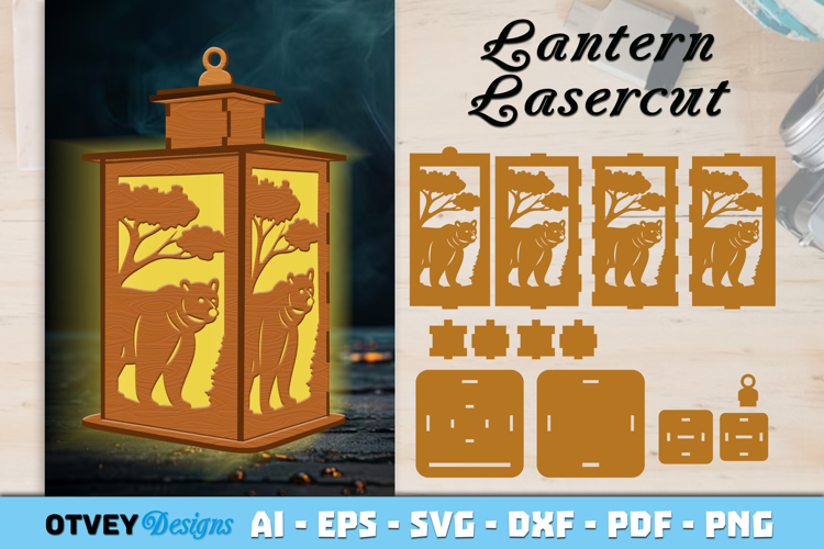 Safari Animals Lantern Lasercut