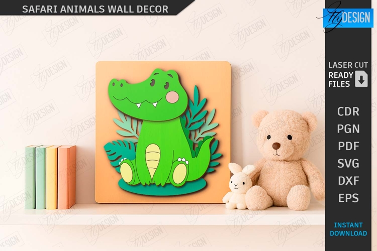 Safari Animal Wall Decor Laser Cut|Cartoon Animals|Kids SVG