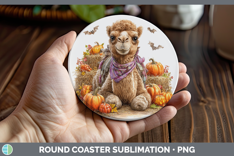 Safari Bandana Halloween Camel Round Coaster Sublimation Coa