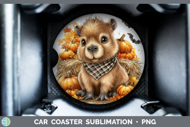 Safari Bandana Halloween Capybara Car Coaster Sublimation D
