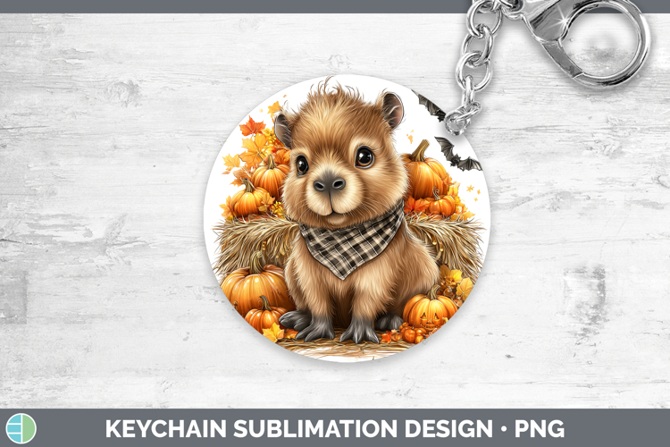 Safari Bandana Halloween Capybara Keychain Sublimation Keyri