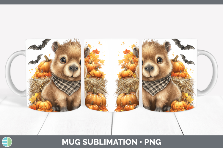 Safari Bandana Halloween Capybara Mug Wrap Sublimation Coffe