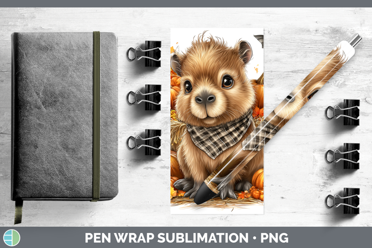 Safari Bandana Halloween Capybara Pen Wrap Sublimation Pen D