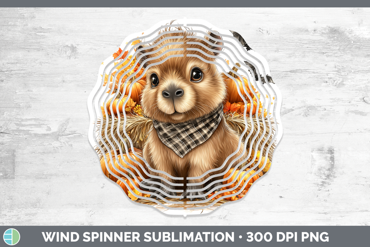 Safari Bandana Halloween Capybara Wind Spinner Sublimation S