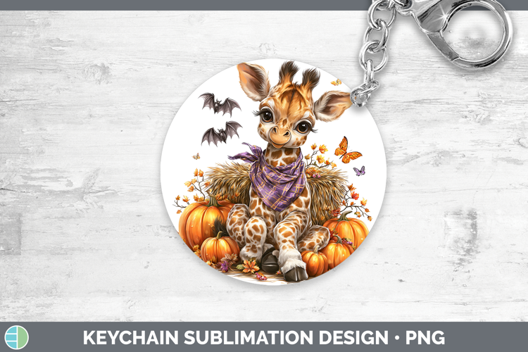 Safari Bandana Halloween Giraffe Keychain Sublimation Keyrin
