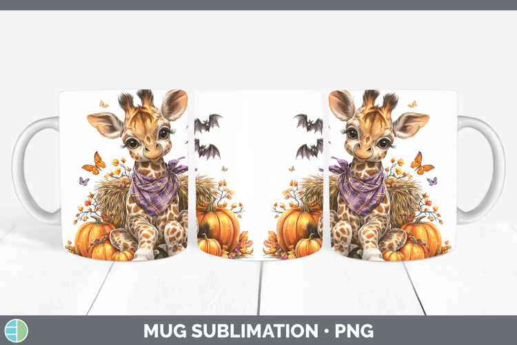 Safari Bandana Halloween Giraffe Mug Wrap Sublimation Coffee
