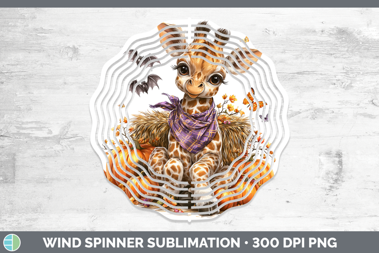 Safari Bandana Halloween Giraffe Wind Spinner Sublimation Sp