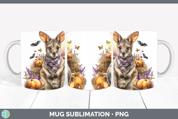 Safari Bandana Halloween Kangaroo Mug Wrap Sublimation Coffe