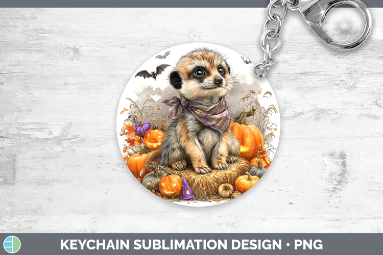 Safari Bandana Halloween Meerkat Keychain Sublimation Keyrin