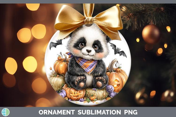 Safari Bandana Halloween Panda Bear Ornament Sublimation Bau