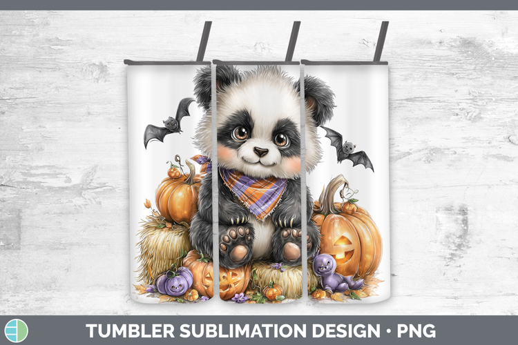 Safari Bandana Halloween Panda Bear Tumbler Sublimation 20 o