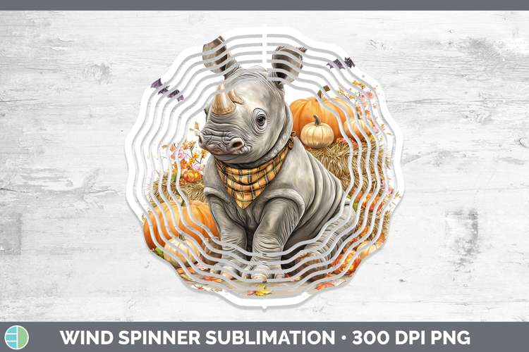 Safari Bandana Halloween Rhino Wind Spinner Sublimation Spin
