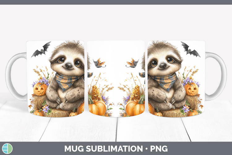 Safari Bandana Halloween Sloth Mug Wrap Sublimation Coffee C